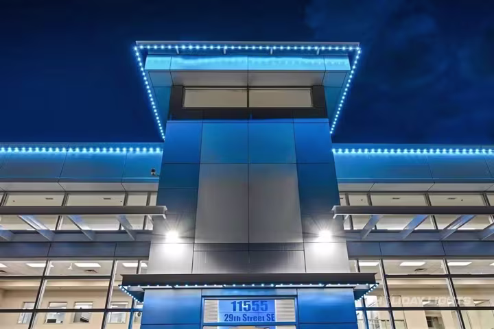 Worcester MA house with permanent architectural lighting system installed